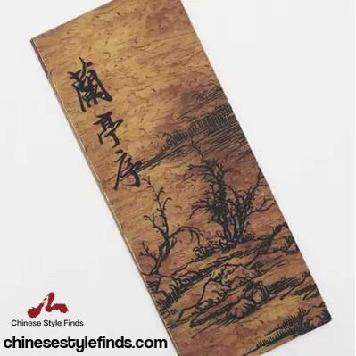Landscape Cover Aged Paper Chinese calligraphy copybook, thread-bound fatie book