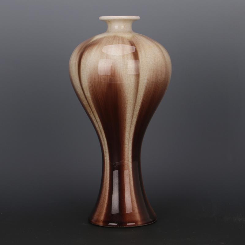 Jingdezhen Porcelain Vase – Mei Flower – Trumpet-Mouth Copper-Red - Chinese style vase wall art