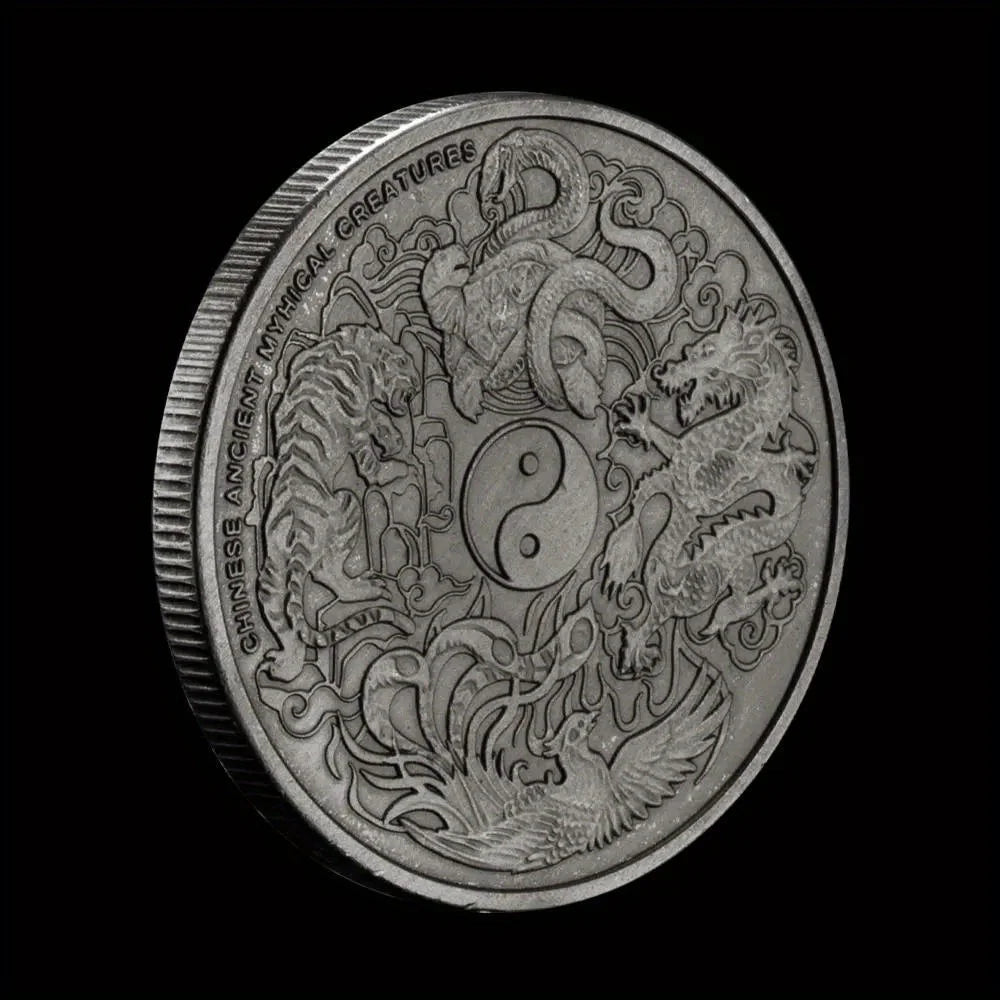 4 Great Mythical Creatures Blue Dragon Phoenix White Collectible Coin - view 5