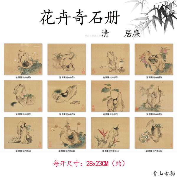 Buy Chinese Antique Art Painting 清居廉花卉奇石册Qing Ju