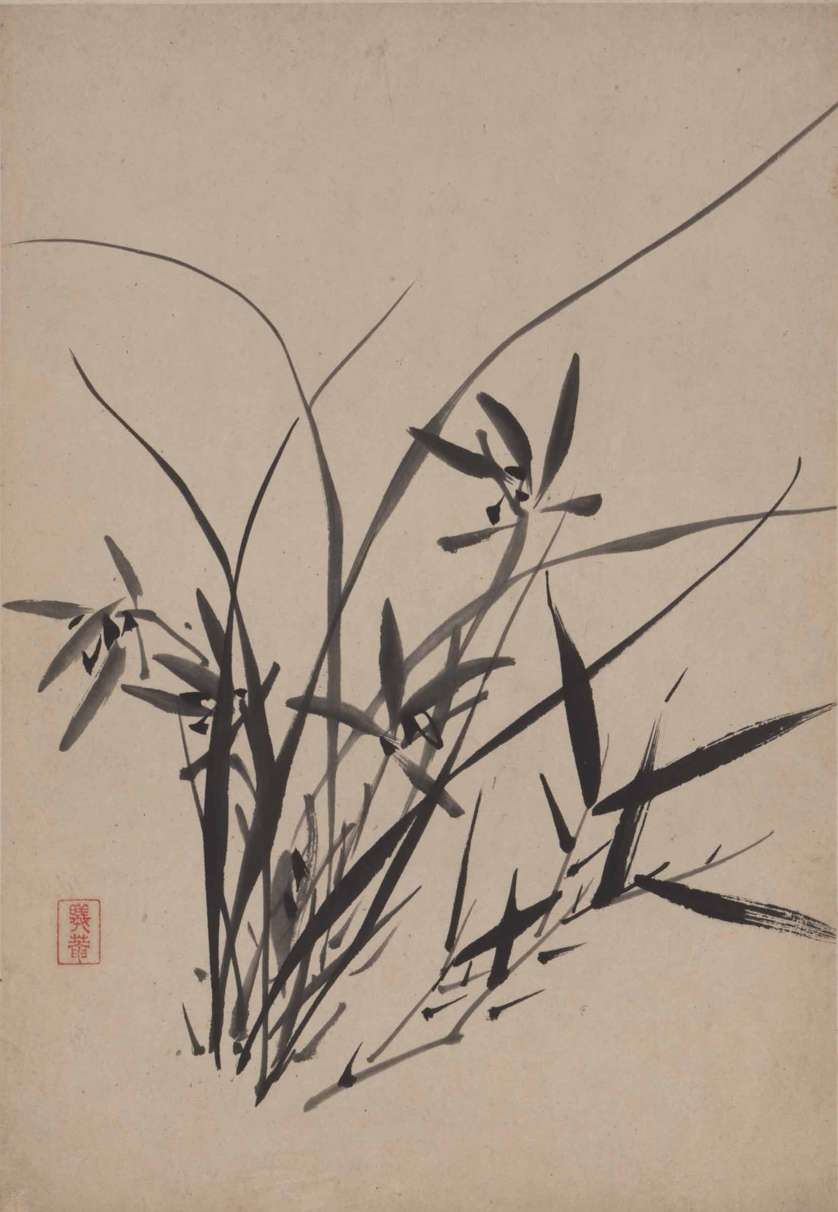 Buy Chinese Antique Art Painting 清诸昇兰竹石图Qing Zhu