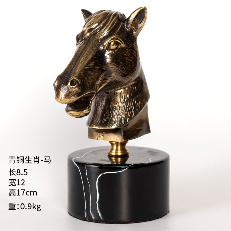 12 Chinese Zodiac Animals Metal Copper Decoration-Chinese Style Finds™