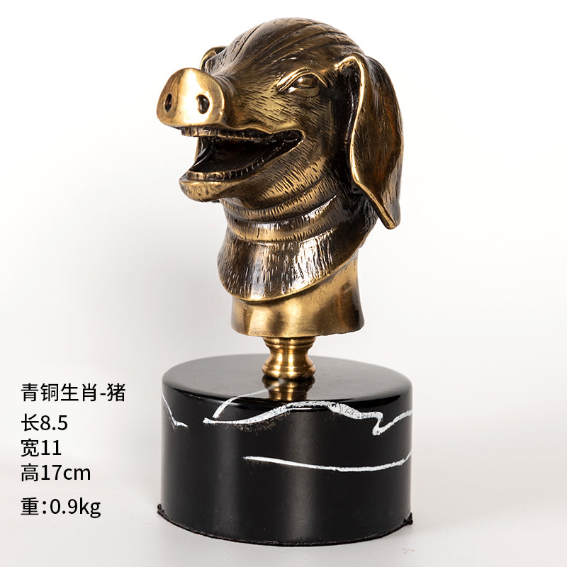 12 Chinese Zodiac Animals Metal Copper Decoration-Chinese Style Finds™