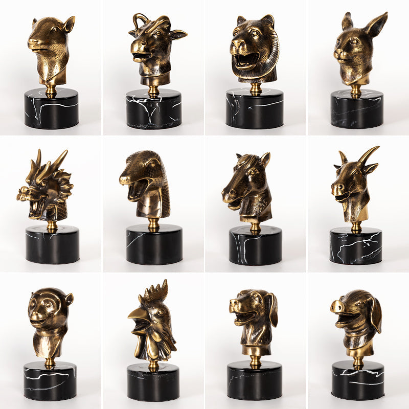 12 Chinese Zodiac Animals Metal Copper Decoration