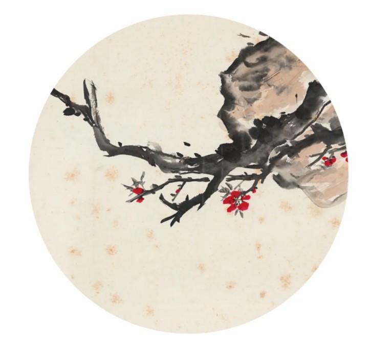 Chinese Antique Art Painting 清 吴昌硕 仙源桃花图 Qing Wu Changshou Xian Yuan Tao Hua