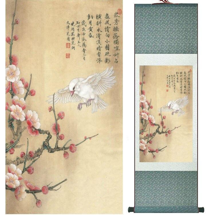 Chinese Scroll Painting Birds and Flower painting Chinese wash painting home decoration painting Chinese traditional art painting