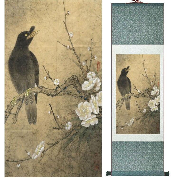 Chinese Scroll Painting Birds and Flower painting Chinese wash painting home decoration painting Chinese traditional art painting