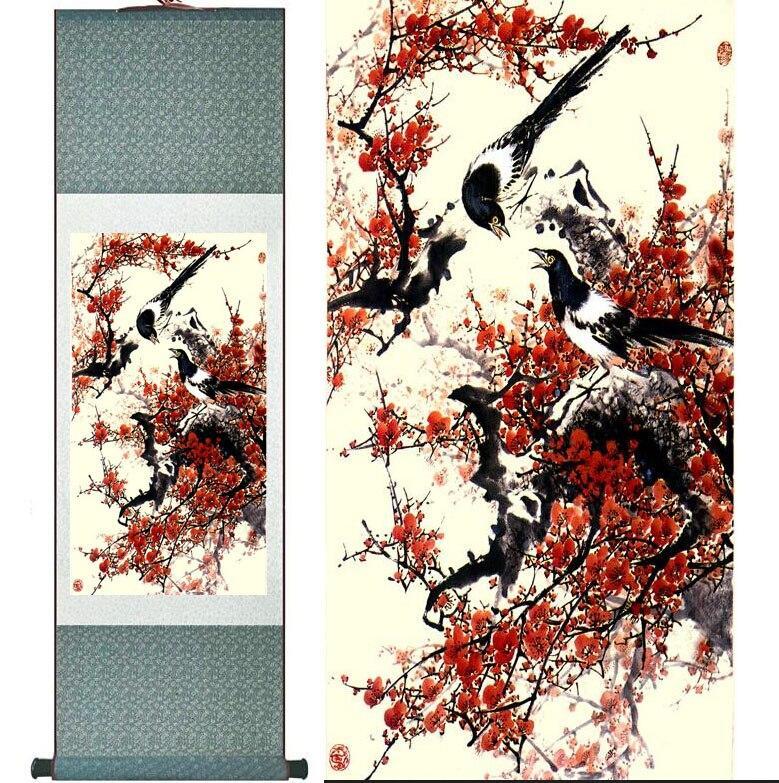 Chinese Scroll Painting Birds and flower art painting Home Office Decoration Chinese scroll painting flower art painting Chinese painting