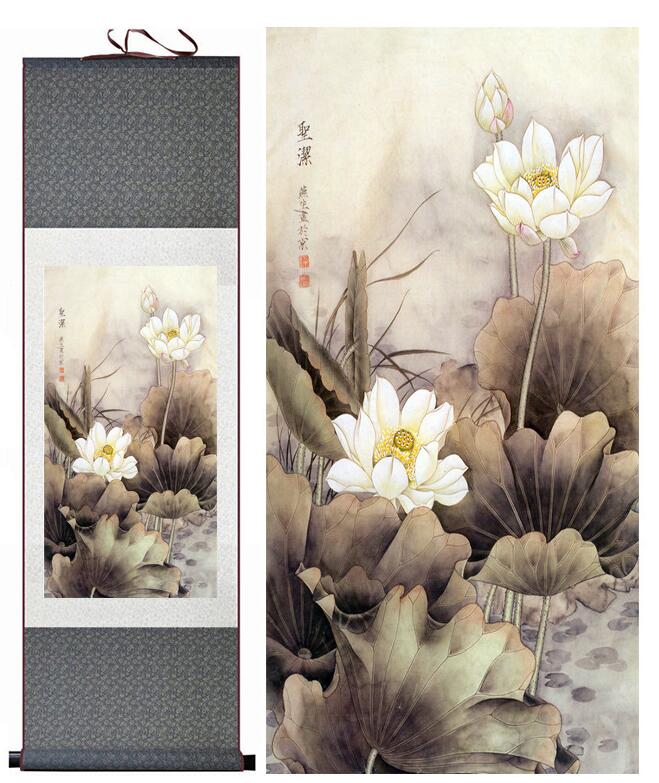Chinese Scroll Painting Birds and flower painting Home Office Decoration Chinese scroll painting flower art Chinese painting