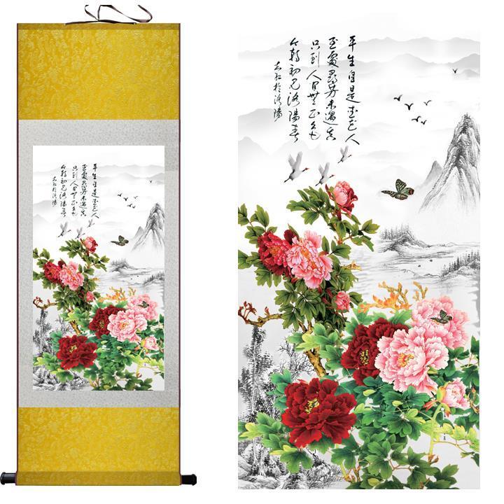 Chinese Scroll Painting Birds and flowers art paintings Chinese art painting buttlefly and flowers traditional art painting