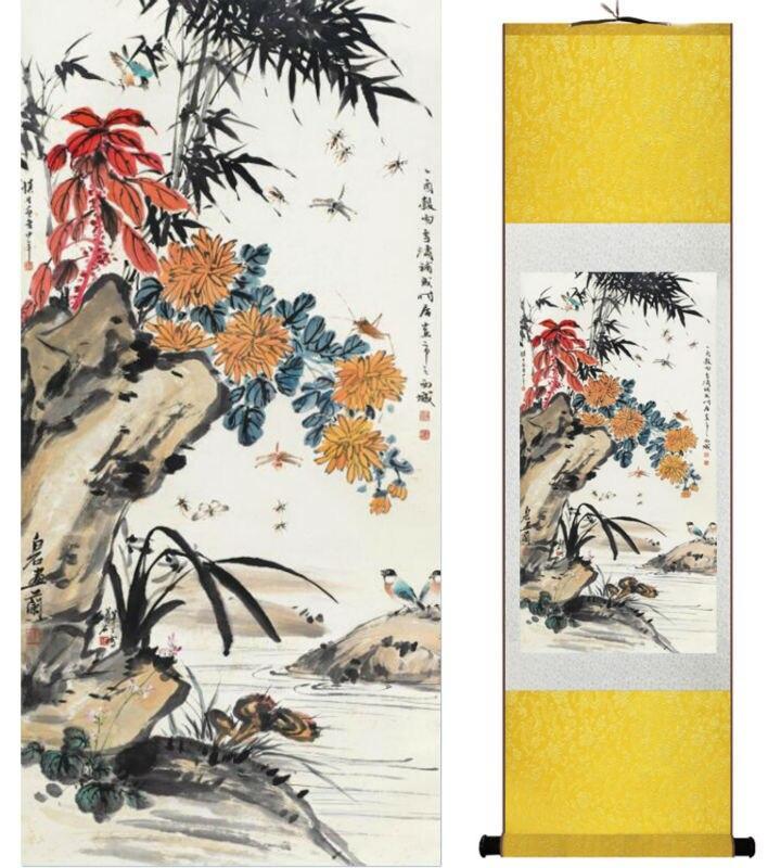 Chinese Scroll Painting Birds and flowers painting home office decoration painting living room painting