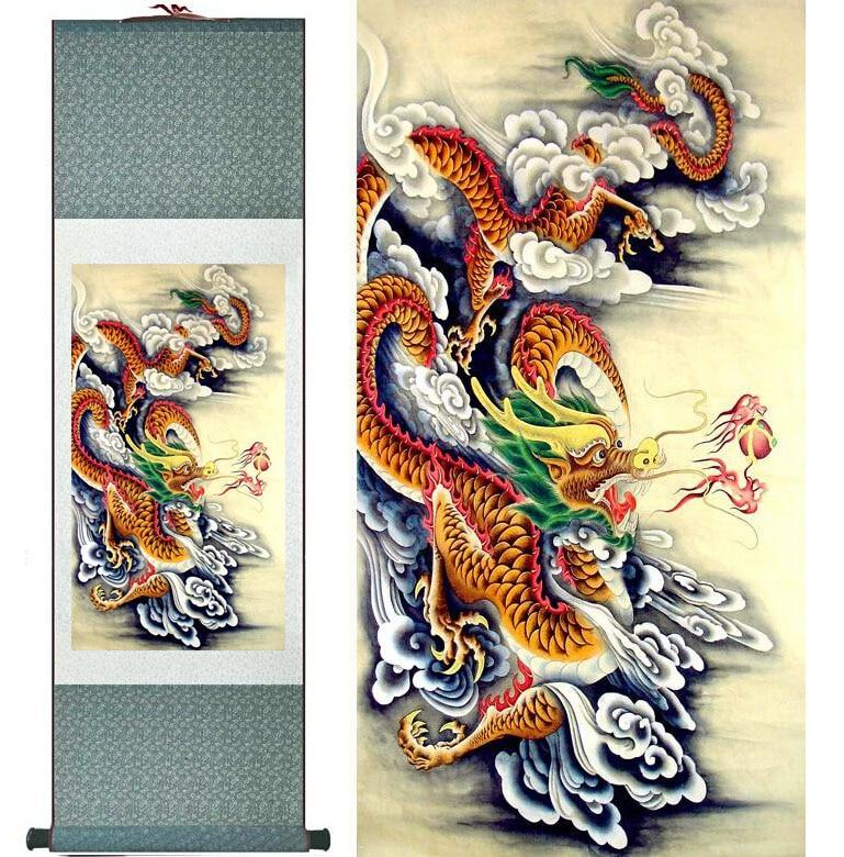 Chinese Scroll Painting Dragon painting Chinese traditional dragon painting Chinese scroll painting dragon painting China dragon