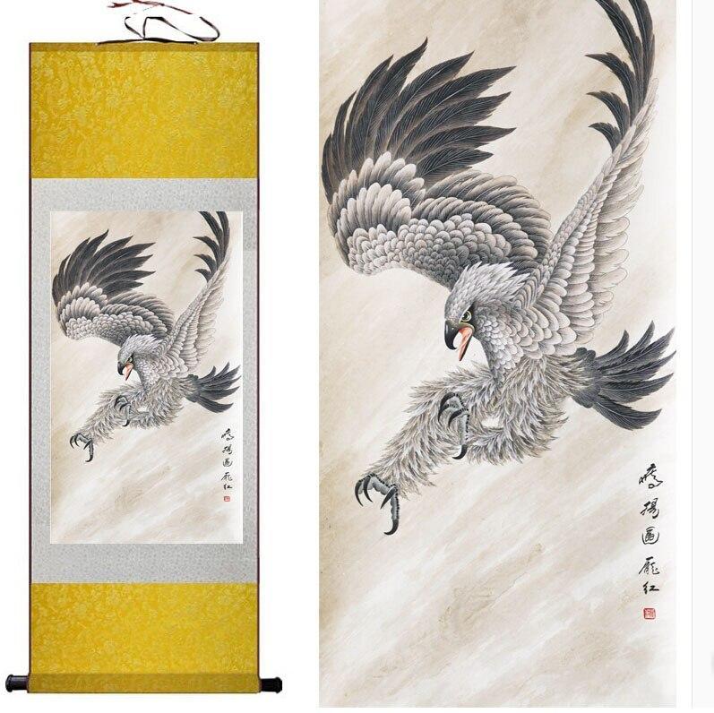 Chinese Scroll Painting Eagle painting Chinese Art Painting Home Office Decoration Chinese eagle painting eagle painting
