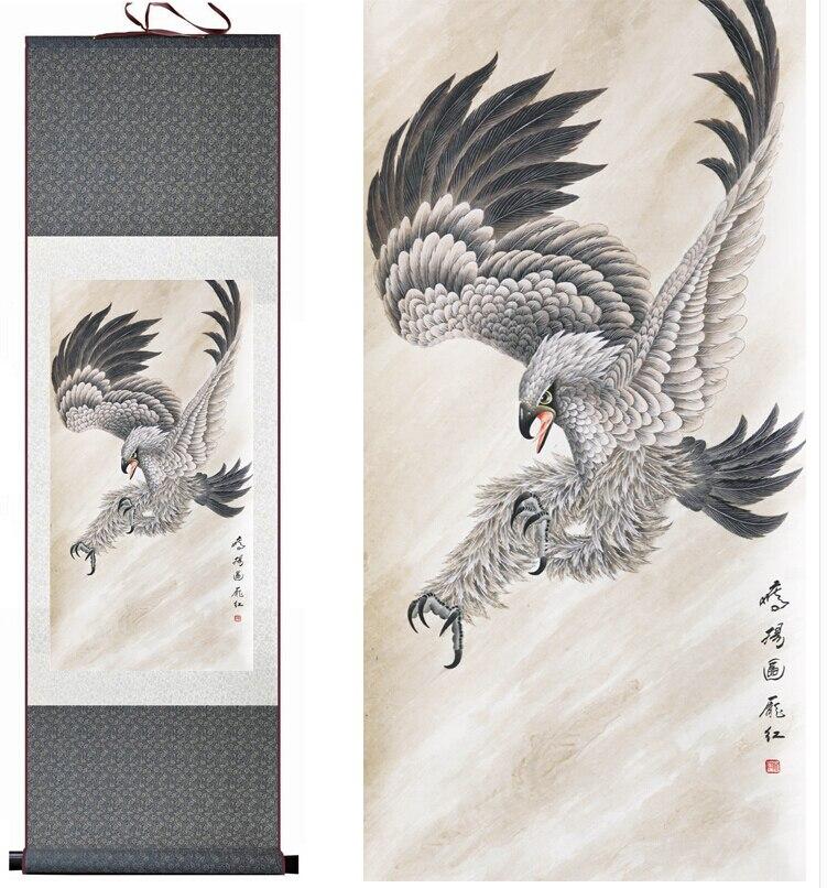 Chinese Scroll Painting Eagle painting Chinese Art Painting Home Office Decoration Chinese eagle painting eagle painting