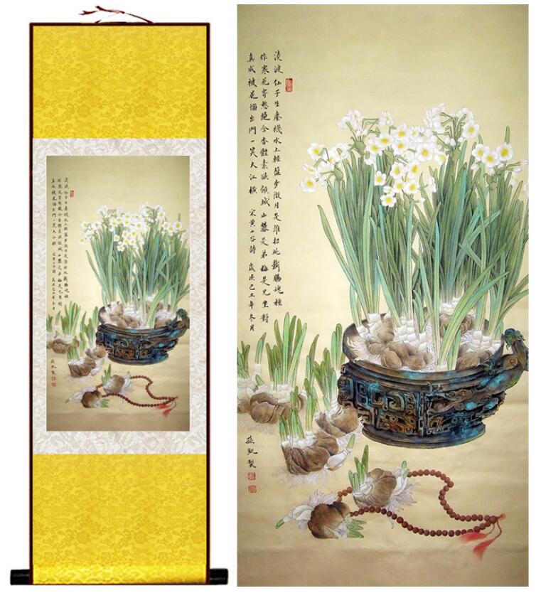 Chinese Scroll Painting Flower Traditional Chinese Art Painting Chinese ink painting Flower picture painting