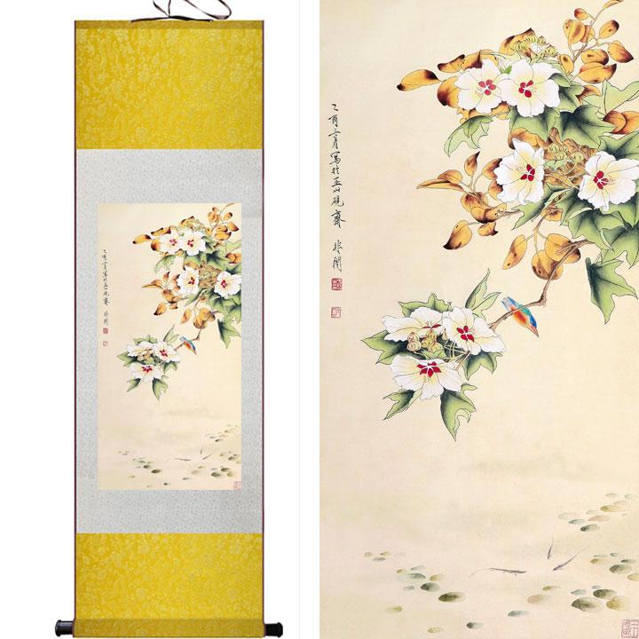 Chinese Scroll Painting Flower painting Scroll painting traditional Chinese Art Painting Home Office Decoration Chinese painting
