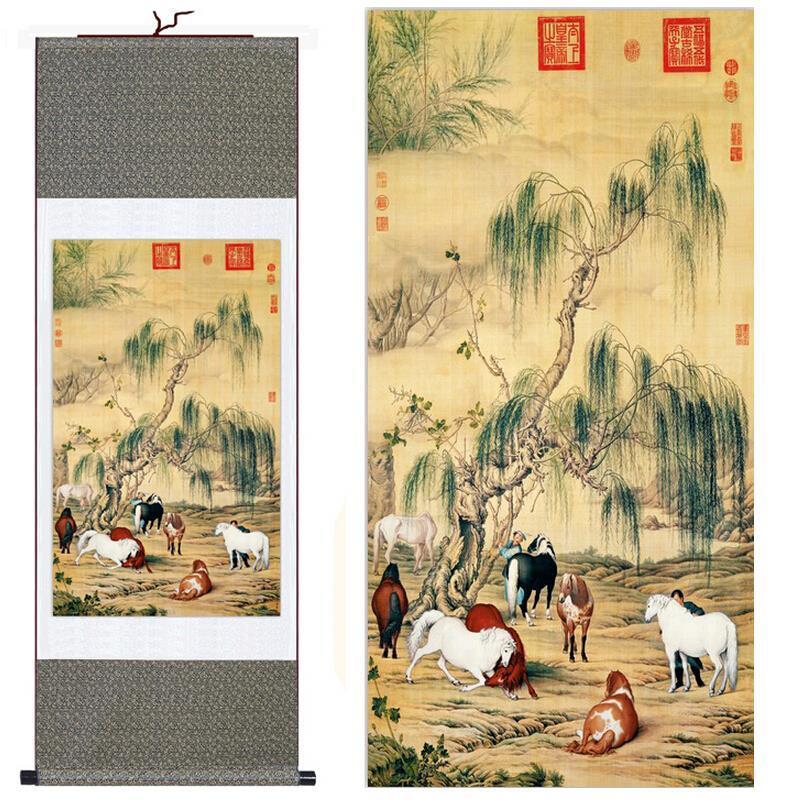 Chinese Scroll Painting Horse painting traditional Chinese Art Painting Home Office Decoration Chinese painting