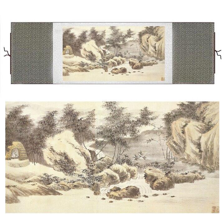 Chinese Scroll Painting Mountain and River art painting Chinese traditional landscape painting Ink wash picture