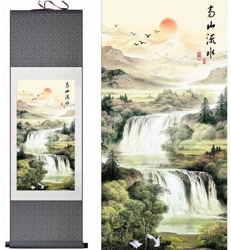 Chinese Scroll Painting Mountain and River painting Chinese scroll painting landscape art painting home decoration painting