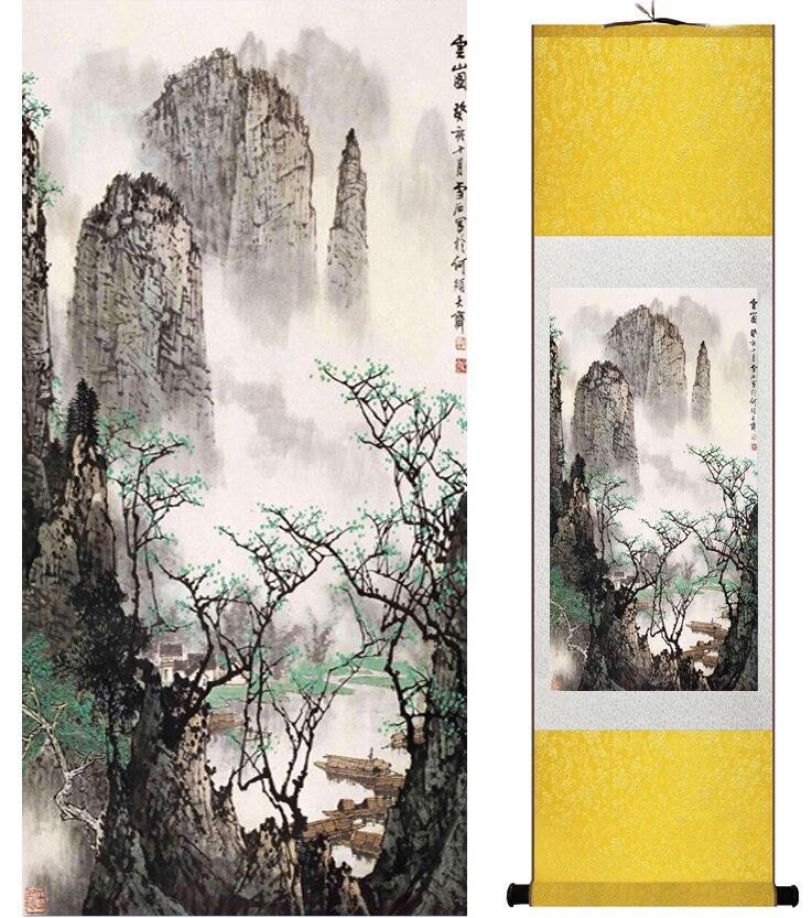 Chinese Scroll Painting Mountain and River painting Chinese scroll painting landscape art painting home decoration picture