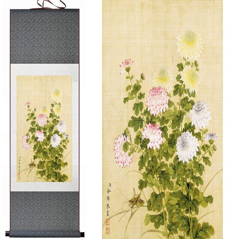 Chinese Scroll Painting Spring flowers Painting Home Office Decoration Chinese scroll painting birds painting flower painting