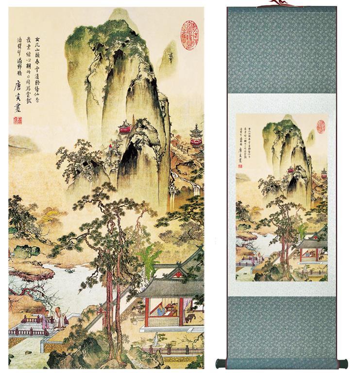 Chinese Scroll Painting Tangbohu landscape painting Chinese art Painting Home Office Decoration