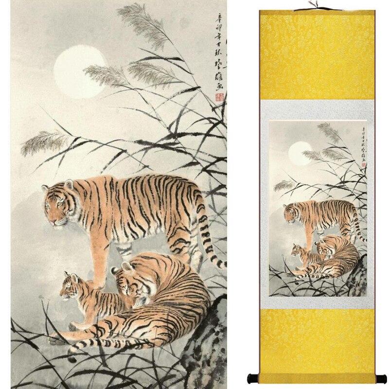 Chinese Scroll Painting Tiger painting Chinese Art Painting Home Office Decoration painting