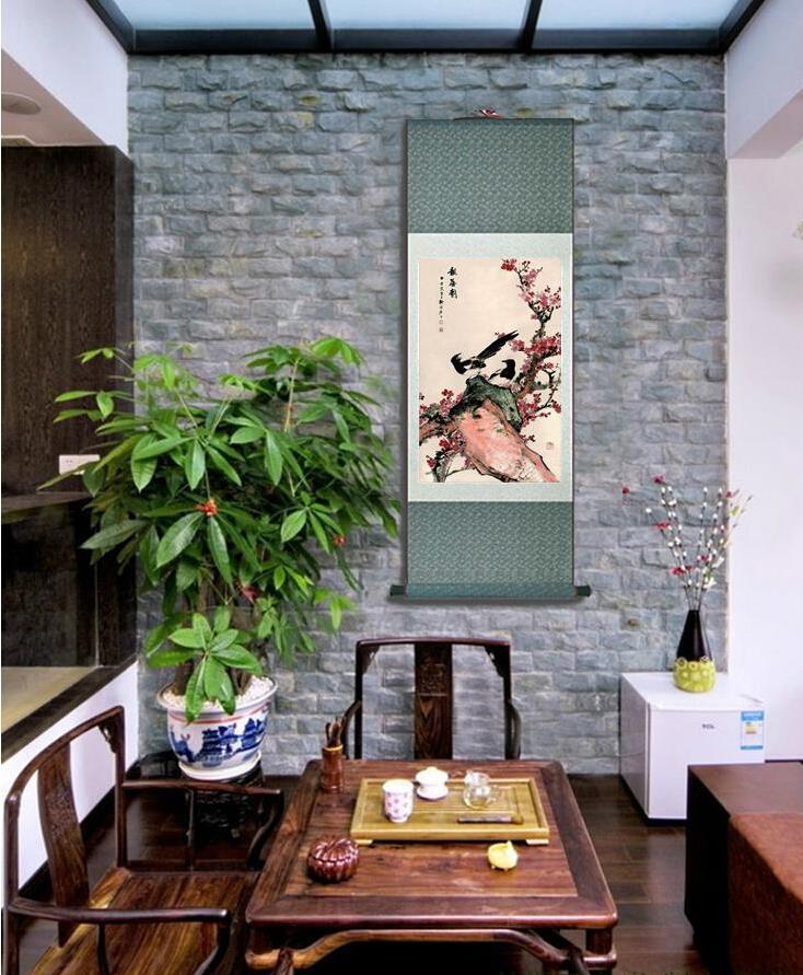 Chinese Scroll Painting Traditional Chinese Art Painting Home Office Decoration Chinese painting plum blossom