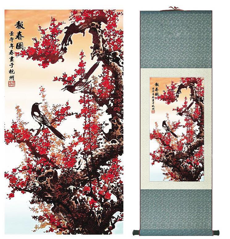 Chinese Scroll Painting Traditional Chinese Art Painting Home Office Decoration Chinese painting plum blossom painting