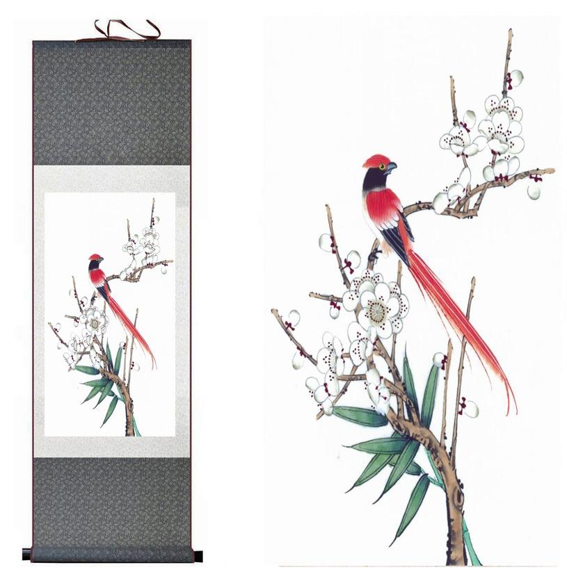 Chinese Scroll Painting Traditional Chinese Art Painting birds and flowers painting art painting Chinese ink birds painting