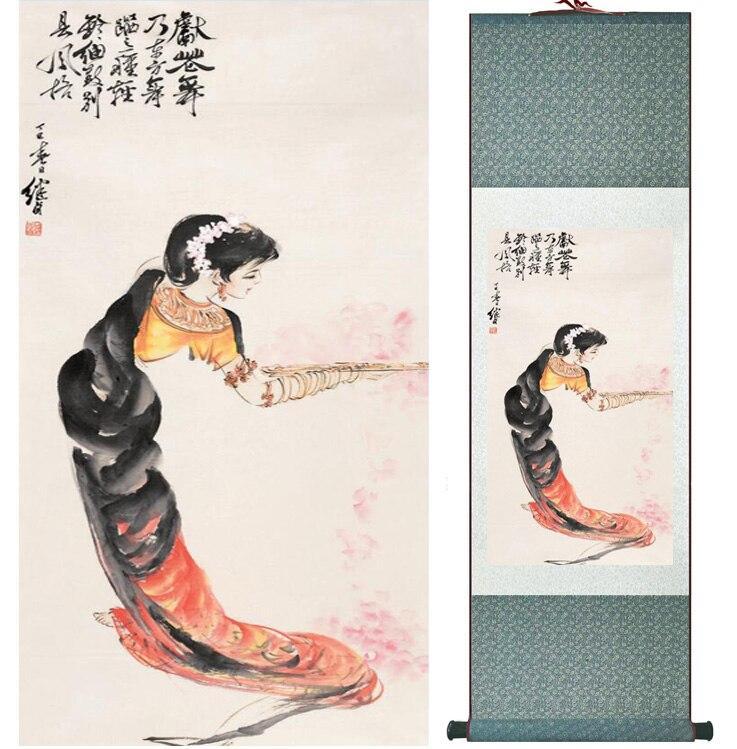 Chinese Scroll Painting Traditional Chinese art painting Silk scroll painting Chinese wash painting Chinese wash painting