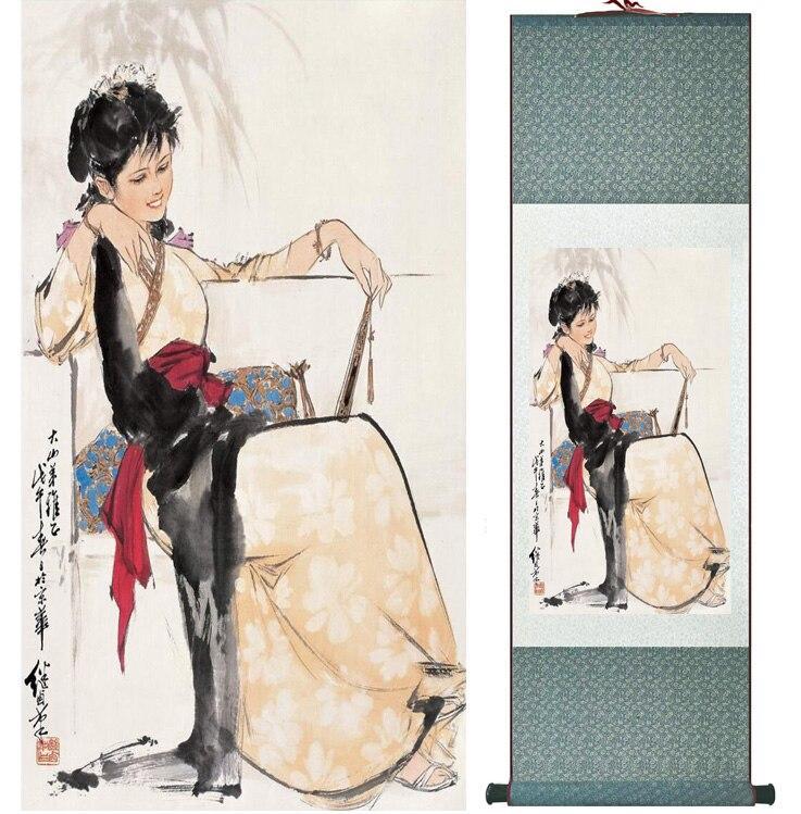 Chinese Scroll Painting Traditional Chinese art painting Silk scroll painting Chinese wash painting Chinese wash painting