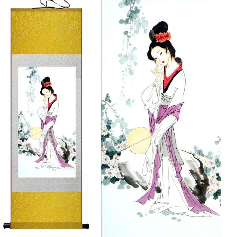 Chinese Scroll Painting Traditional Chinese girl paintingPretty girl painting Home Office Decoration beautifull woman painting