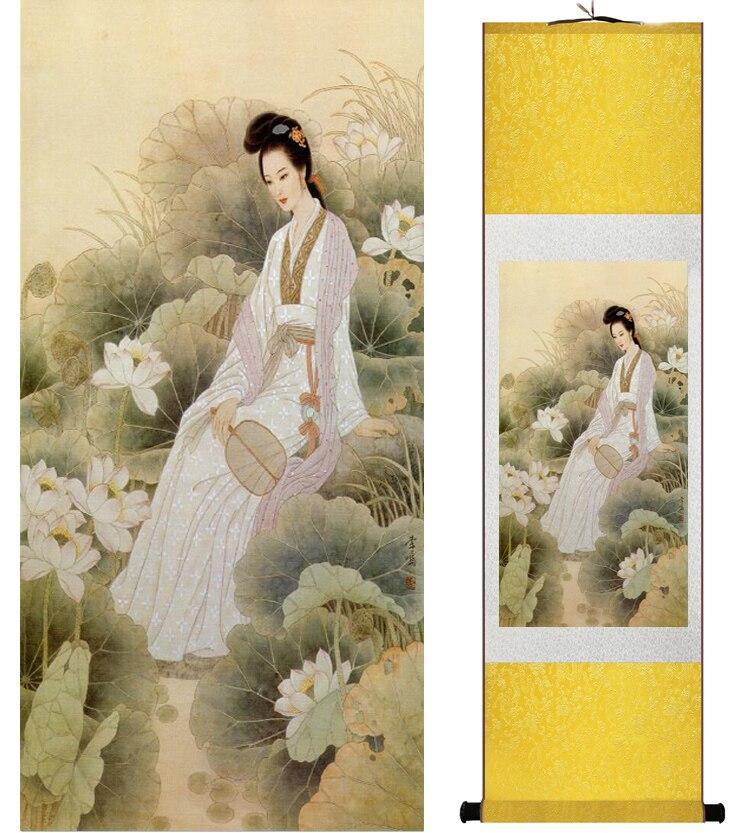 Chinese Scroll Painting Traditional Chinese pretty girls painting Home Office Decoration beautifull women painting Chinese painting