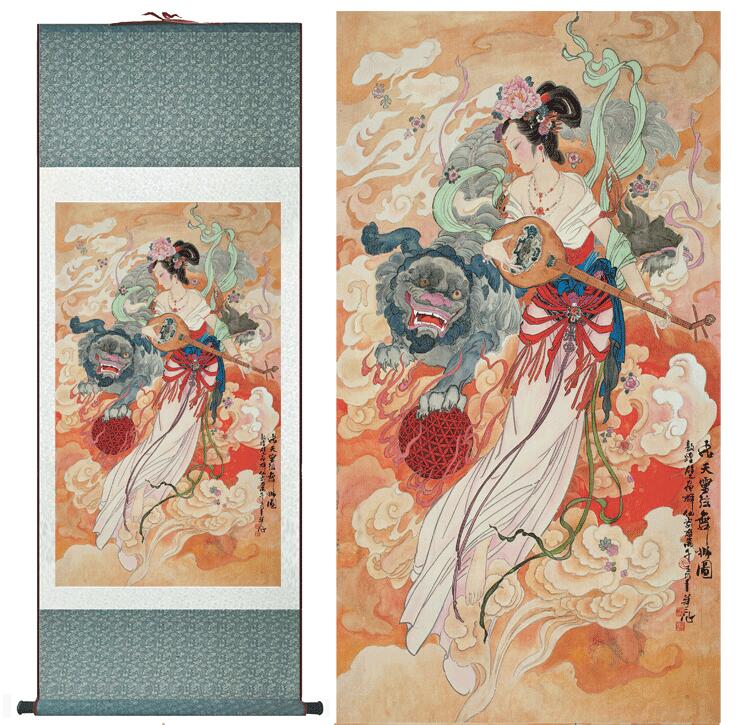 Chinese Scroll Painting Traditional Chinese pretty girls painting Home Office Decoration beautifull women painting fair painting