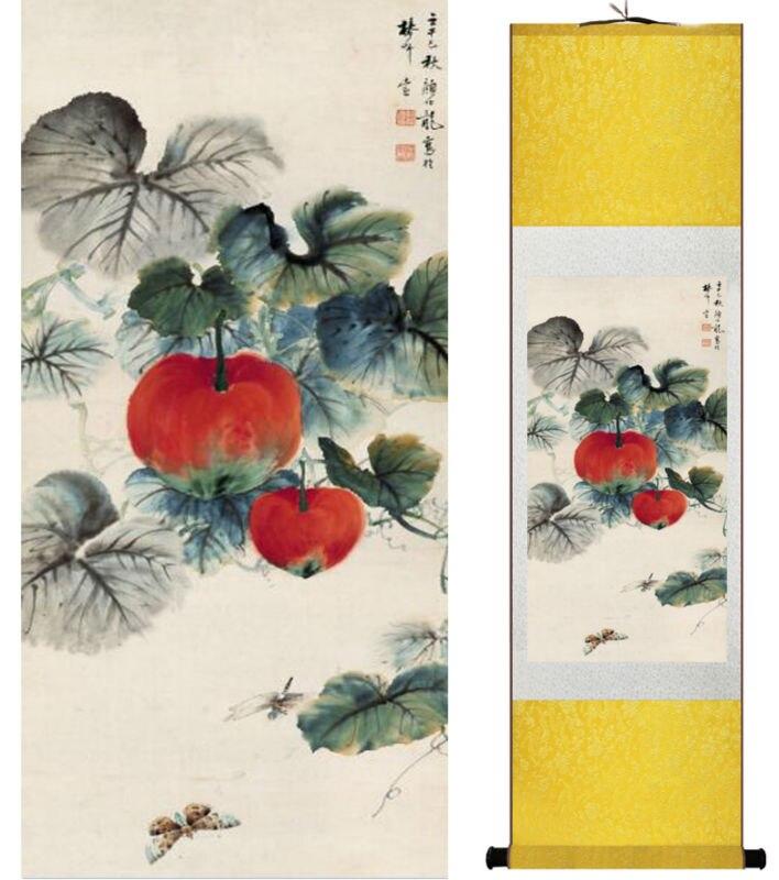 Chinese Scroll Painting Vegatable painting home office decoration painting home painting