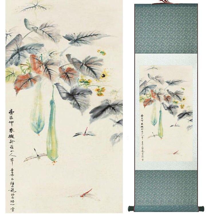 Chinese Scroll Painting Vegetable painting home office decoration painting living room painting