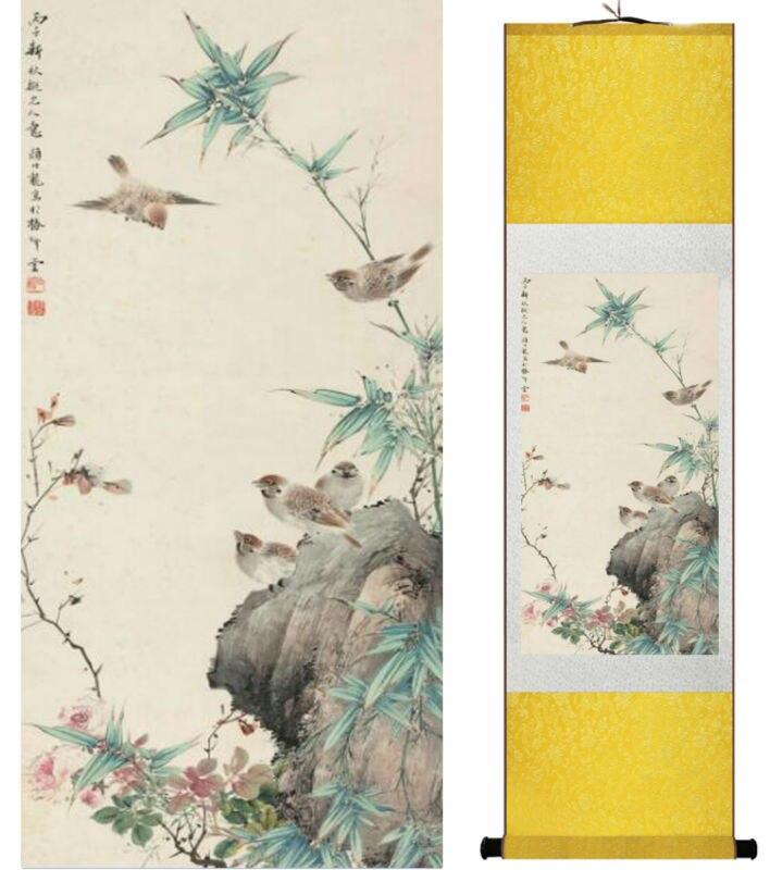 Chinese Scroll Painting YanBolong Bird painting home office decoration painting living room painting