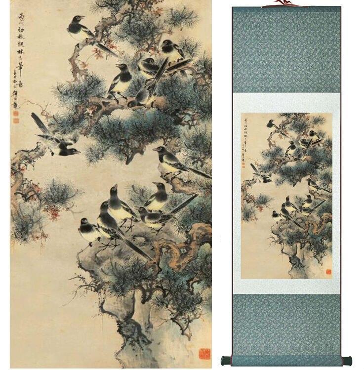 Chinese Scroll Painting YanBolong Birds painting home office decoration painting living room painting