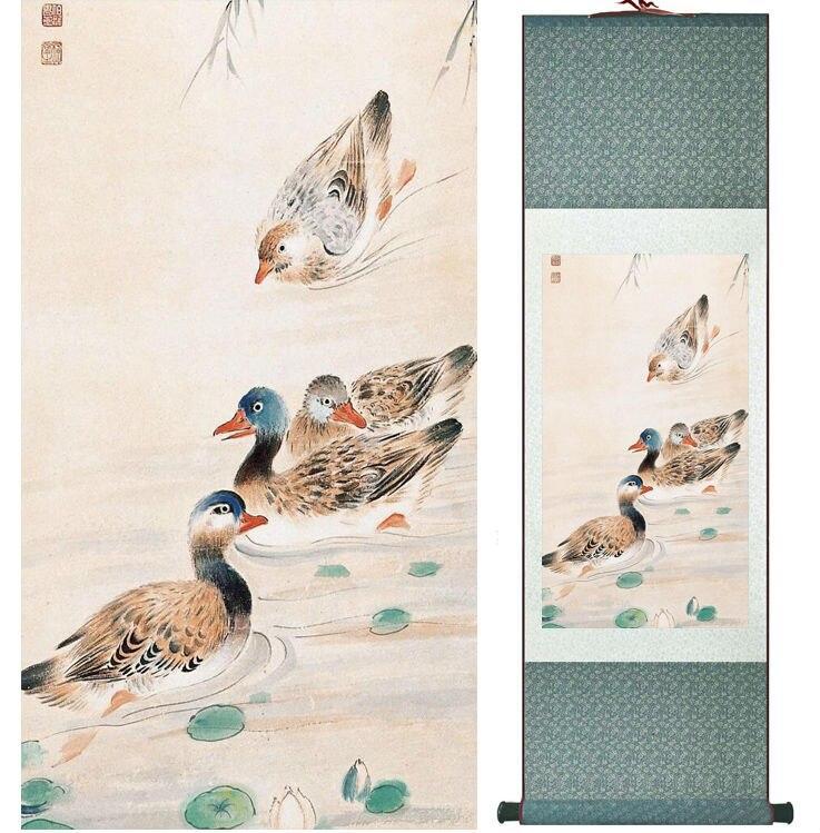 Chinese Scroll Painting YanBolong Ducks painting home office decoration painting living room painting