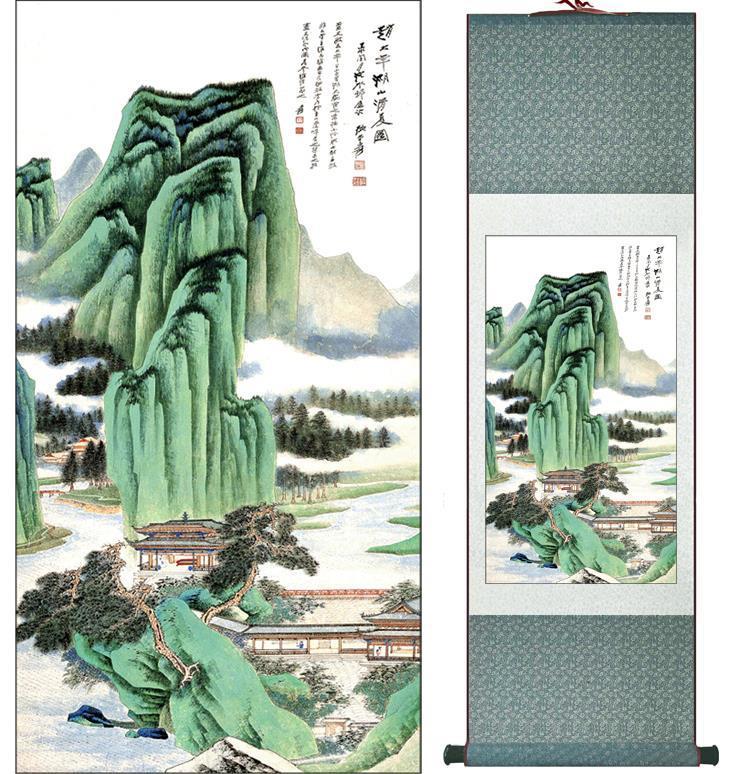 Chinese Scroll Painting ZhangDaqian landscape painting Chinese art Painting Home Office Decoration Chinese painting