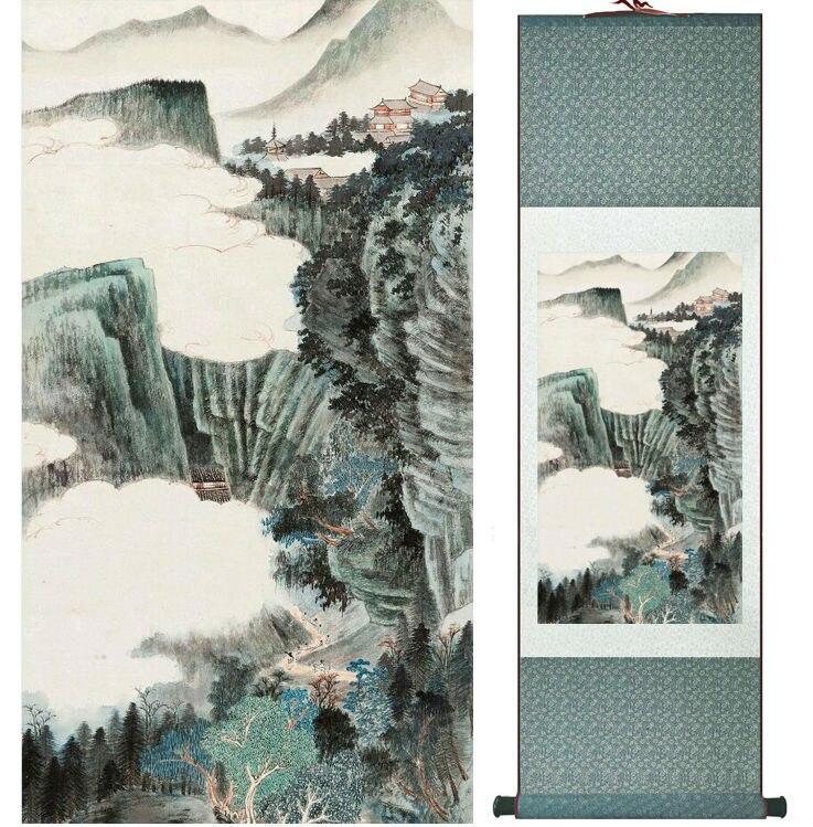 Chinese Scroll Painting Zhangdaqian Mountain and River painting Chinese scroll painting landscape art painting home decoration painting