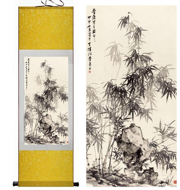 Chinese Scroll Painting bamboo painting and painting of the living room of the living room decoration hanging painting crafts gifts
