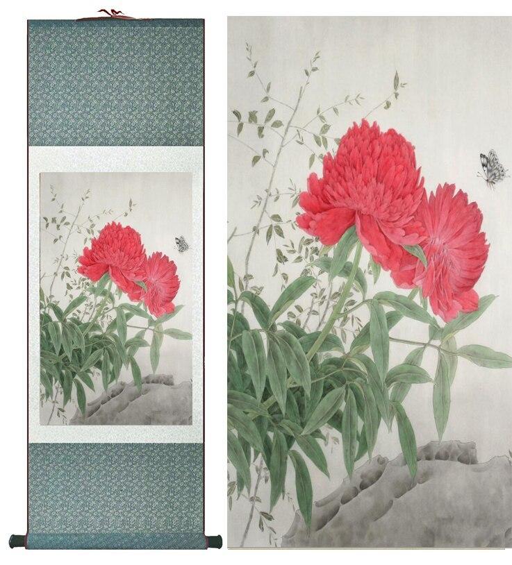 Chinese Scroll Painting flowers Painting Home Office Decoration Chinese scroll painting birds painting butterfly and flower painting painting
