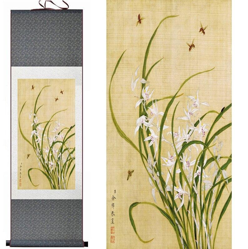 Chinese Scroll Painting flowers Painting Home Office Decoration Chinese scroll painting flower birds painting