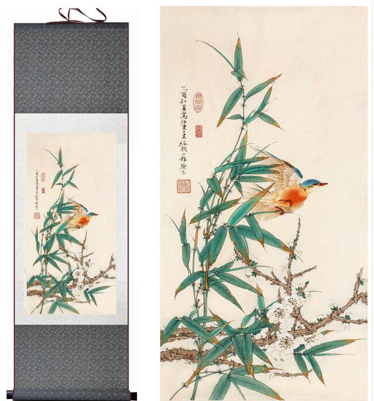 Chinese Scroll Painting flowers and birds painting f the living room study decoration painting