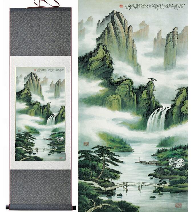 Chinese Scroll Painting landscape art painting Chinese traditional art painting China ink painting fashion painting