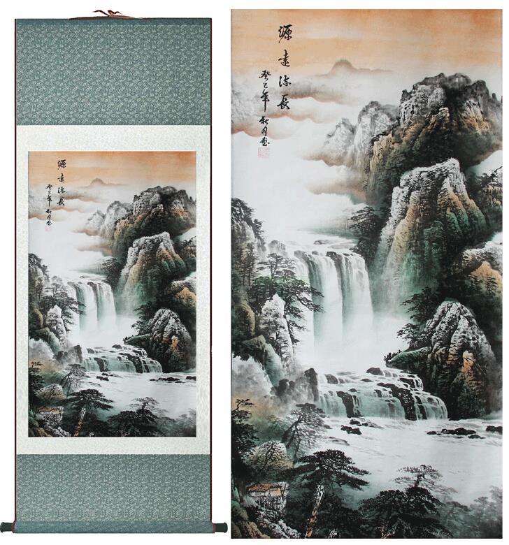 Chinese Scroll Painting landscape painting Chinese art Painting Home Office Decoration Chinese painting mountain and rivers