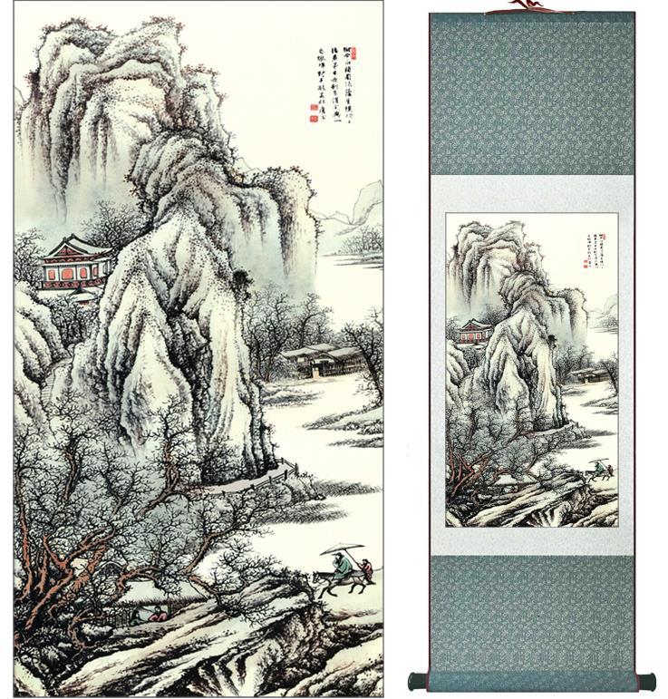 Chinese Scroll Painting landscape painting Chinese art Painting Home Office Decoration painting