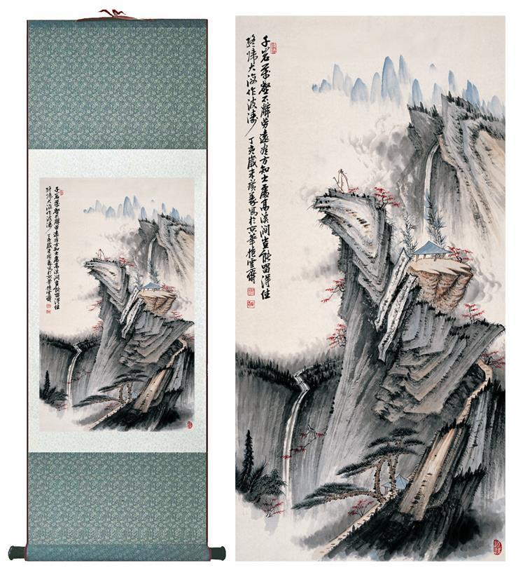 Chinese Scroll Painting landscape painting Chinese art Painting Home Office Decoration